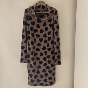 Talco Tan/hearts Midi Dress Size S